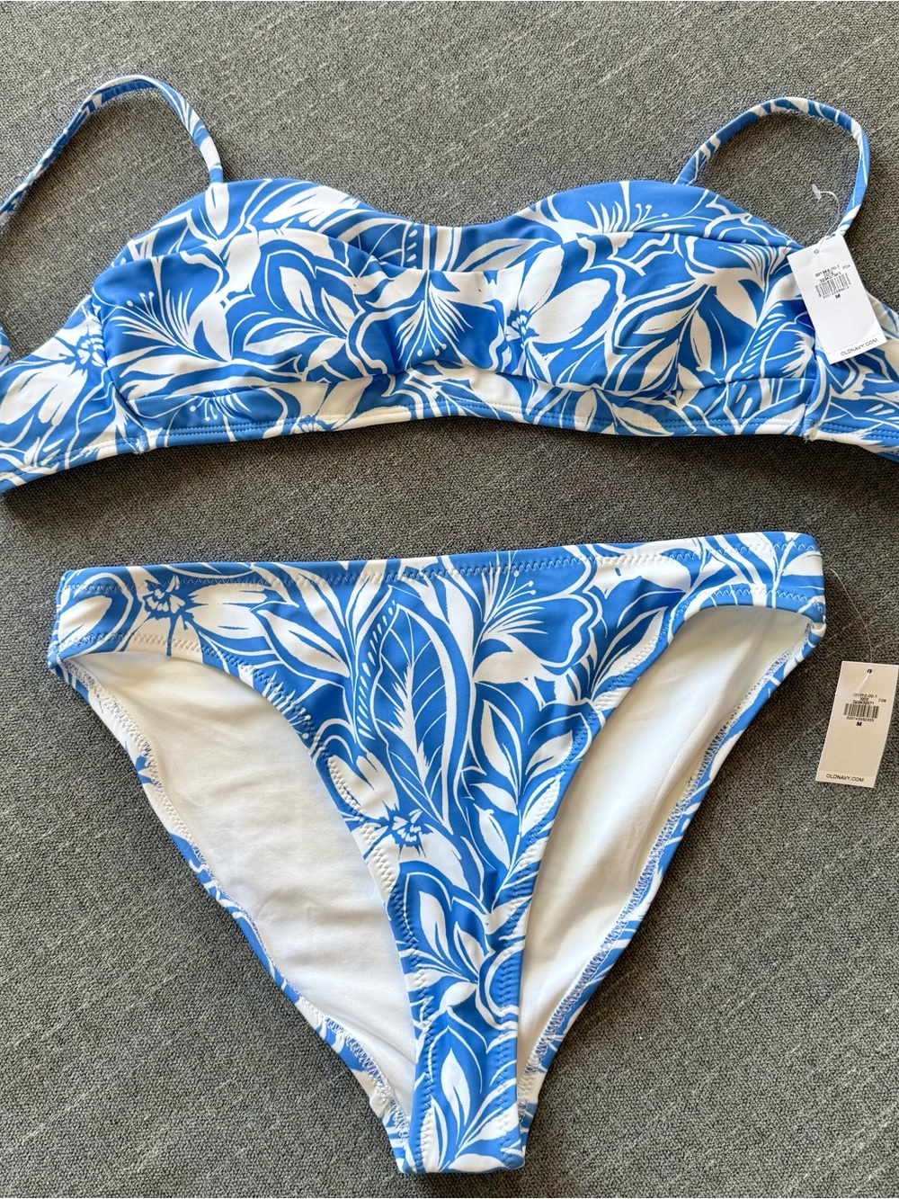 Blue Floral Bikini Set - Women's Swim